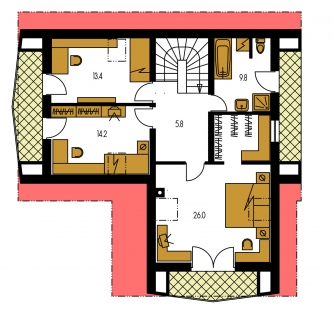 Floor plan of second floor - PORTO 24